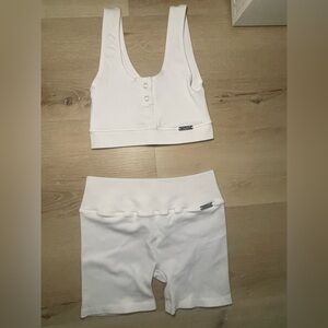 Bombshell Sportswear Matching Biker Short And Bra Set